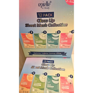 24 Epielle Facial Essence Mask W/ 6 Collagen,6 Vitamin C,6 Cucumber &6 Aloe mask
